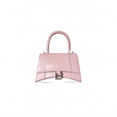 BALENCIAGA WOMEN'S HOURGLASS HANDBAG SMALL IN LIGHT PINK 5935461LR6Y5802 (22.9*15*9.9cm) BALENCIAGA WOMEN'S HOURGLASS HANDBAG SMALL IN LIGHT PINK 5935461LR6Y5802 (22.9*15*9.9cm)